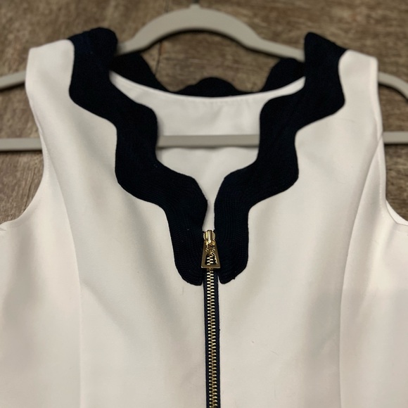 Sail to Sable navy/white with bright gold exposed zipper size 0 dress. Worn once - Picture 8 of 8